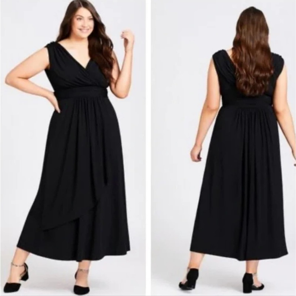 AVENUE Madeline Maxi Dress Black plus size 18 20 2X‎ new!!!
